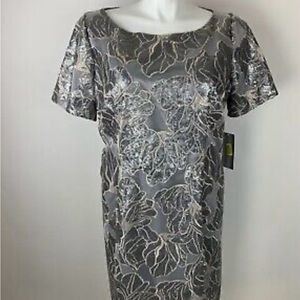 Tahari silver dress 16 nwot